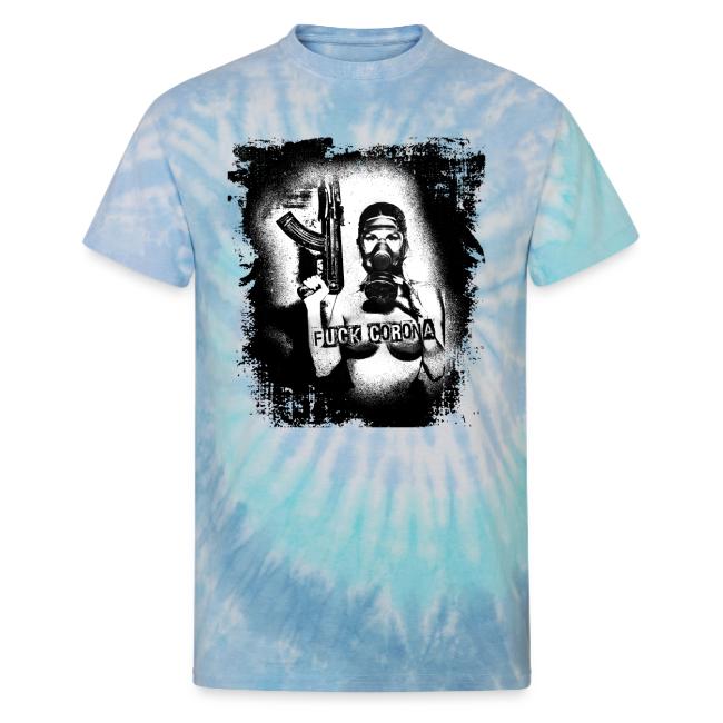 masked girl with AK - FUCK CORONA 4 bright clothes