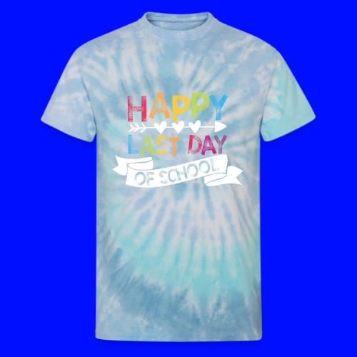 Happy Last Day of School Stamps Teacher T-Shirts - Unisex Tie Dye T-Shirt