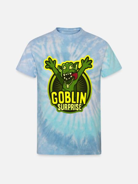 SURPRISED GOBLIN - Unisex Tie Dye T-Shirt - blue lagoon