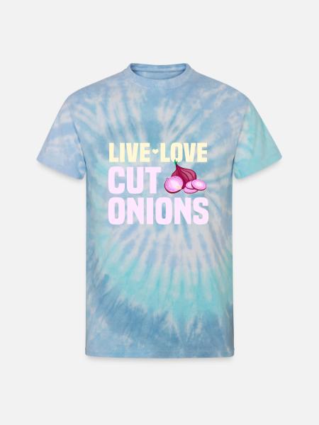 Onion Cutting Gift - Unisex Tie Dye T-Shirt - blue lagoon
