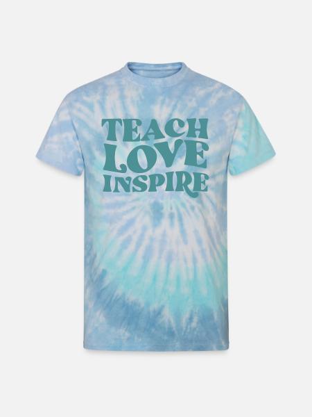 teach love inspire - Unisex Tie Dye T-Shirt - blue lagoon