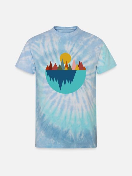 Mirror Lake - Unisex Tie Dye T-Shirt - blue lagoon