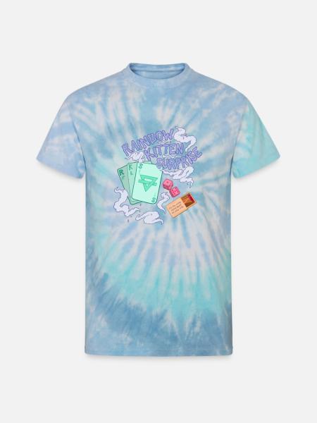 rainbow kitten surprise - Unisex Tie Dye T-Shirt - blue lagoon