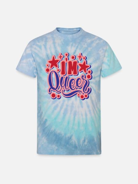 I´m Queer - Unisex Tie Dye T-Shirt - blue lagoon