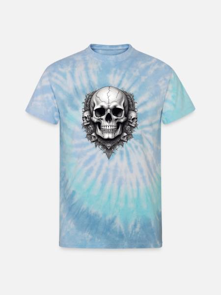 Skull faces - Unisex Tie Dye T-Shirt - blue lagoon