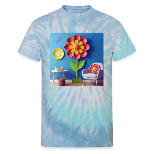 Flower design and harmony of environmental well-be - Unisex Tie Dye T-Shirt