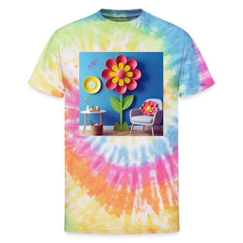 Flower design and harmony of environmental well-be - Unisex Tie Dye T-Shirt