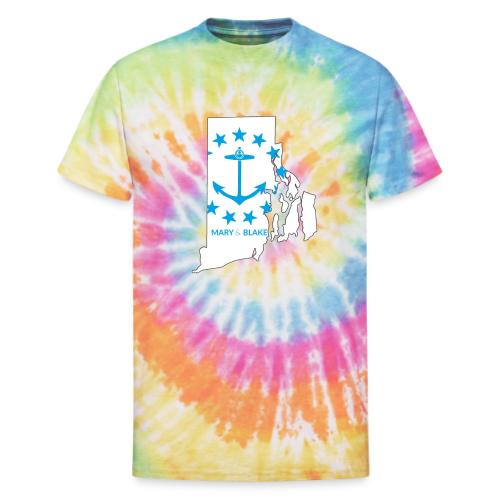 Mary And Blake Logo - RI Map - Unisex Tie Dye T-Shirt