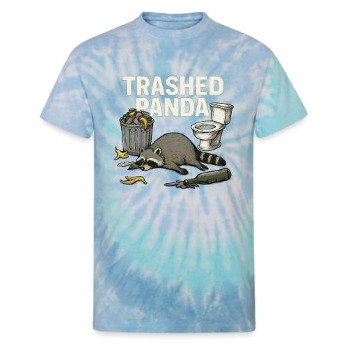 Trashed Panda – Funny Drunk Raccoon Cartoon - Unisex Tie Dye T-Shirt