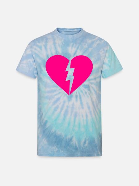Broken Heart - Unisex Tie Dye T-Shirt - blue lagoon