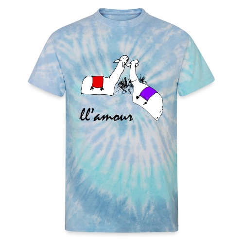 Llamour (color version). - Unisex Tie Dye T-Shirt