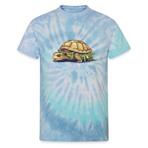 Turtle Sandwich Sticker n' Tee Version - Unisex Tie Dye T-Shirt