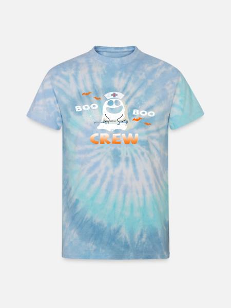 Boo Boo Crew Halloween - Unisex Tie Dye T-Shirt - blue lagoon