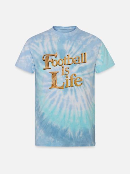 "Football: A Life's Passion" - Unisex Tie Dye T-Shirt - blue lagoon