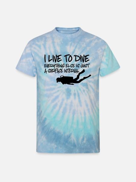 Scuba Diving - Unisex Tie Dye T-Shirt - blue lagoon