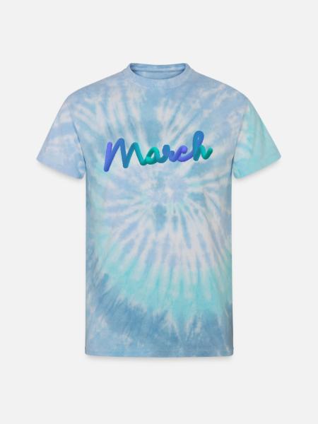 March - Unisex Tie Dye T-Shirt - blue lagoon