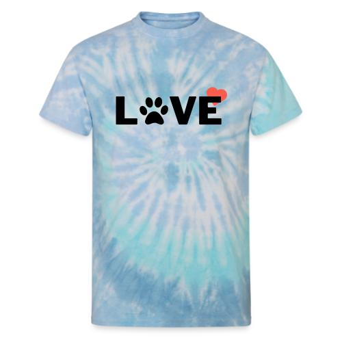 Paw Print Love - Unisex Tie Dye T-Shirt