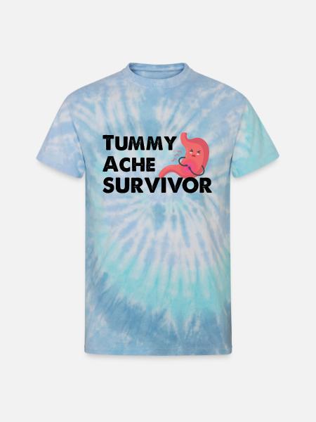 Tummy Ache Survivor - Unisex Tie Dye T-Shirt - blue lagoon