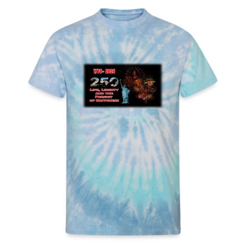 1776 - 2026 - 250 Years USA | Fireworks - Unisex Tie Dye T-Shirt