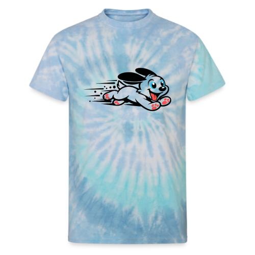 Speedy Pup Sprint on the Run - Unisex Tie Dye T-Shirt