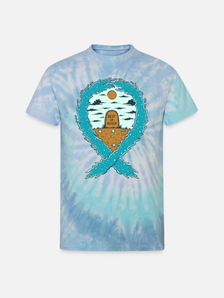 REST IN BEACH - Unisex Tie Dye T-Shirt - blue lagoon