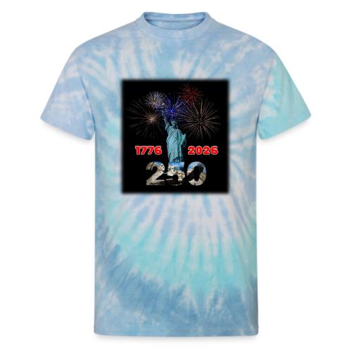 1776 - 2026 - 250 Years USA | Fireworks - Unisex Tie Dye T-Shirt
