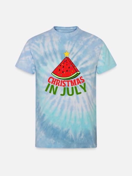 CHRISTMAS IN JULY - Unisex Tie Dye T-Shirt - blue lagoon