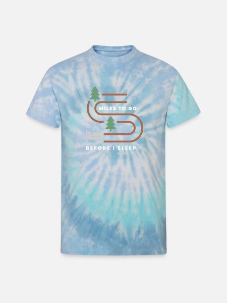MILES TO GO BEFORE I SLEEP - Unisex Tie Dye T-Shirt - blue lagoon