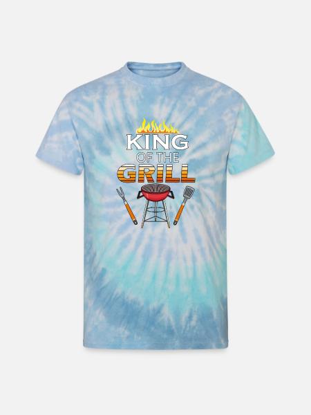 KING OF THE GRILL - Unisex Tie Dye T-Shirt - blue lagoon