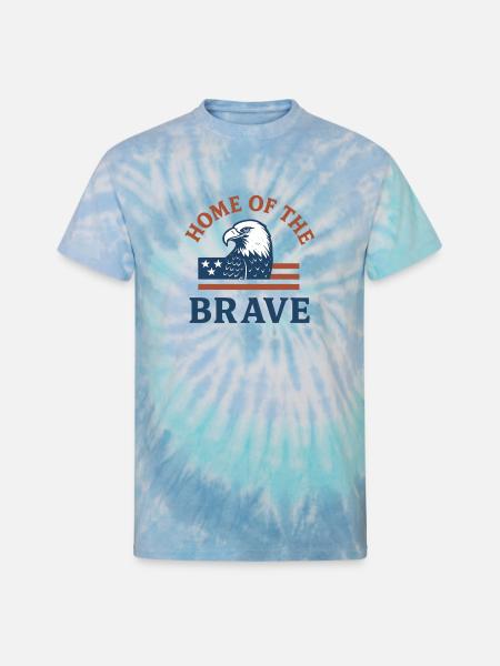 Patriotic Eagle with Bold Text - Unisex Tie Dye T-Shirt - blue lagoon