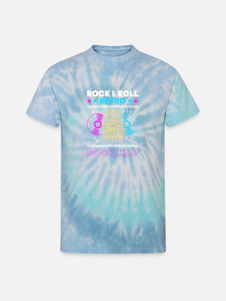 Music 50s Retro Sock Hop - Unisex Tie Dye T-Shirt - blue lagoon