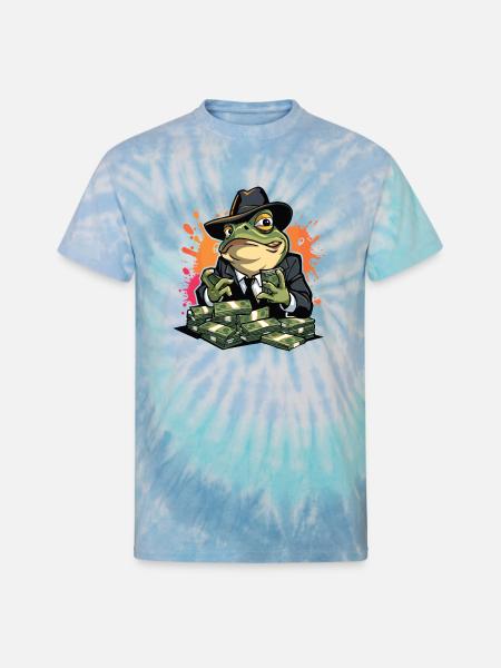 Exaggerated Expression Vector Illustration - Unisex Tie Dye T-Shirt - blue lagoon