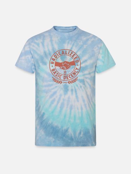 Radicalized Basic Decency Emblem - Unisex Tie Dye T-Shirt - blue lagoon