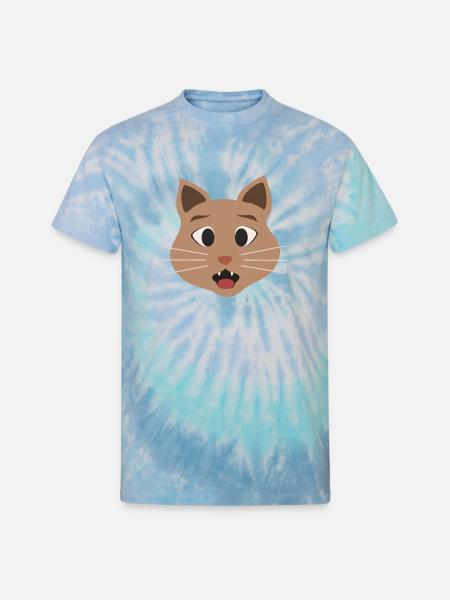 Surprised cat - Unisex Tie Dye T-Shirt - blue lagoon