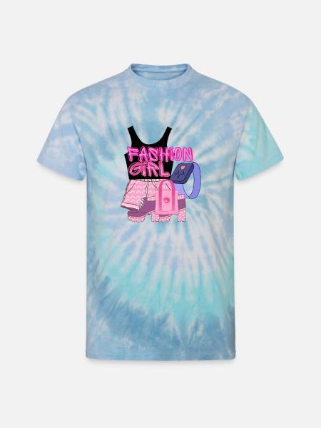 Fashion Girl:Chic and Condident - Unisex Tie Dye T-Shirt - blue lagoon