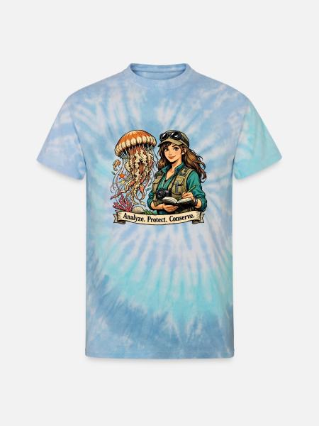 Ocean Conservator Explorer - Unisex Tie Dye T-Shirt - blue lagoon