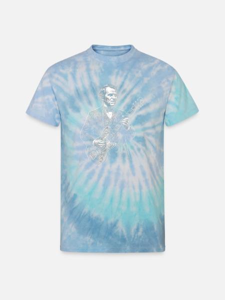 Andrew Johnson Guitarist Portrait  - Unisex Tie Dye T-Shirt - blue lagoon