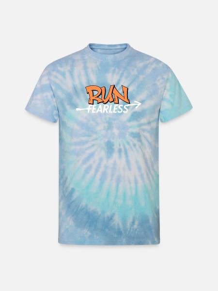Run Fearless - Unisex Tie Dye T-Shirt - blue lagoon