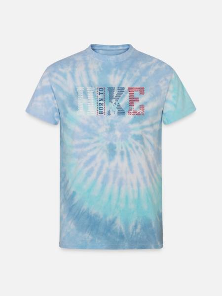 Tokyo Bold Rope Text Distressed - Unisex Tie Dye T-Shirt - blue lagoon