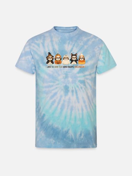 Halloween Shih Tzu Crew - Unisex Tie Dye T-Shirt - blue lagoon