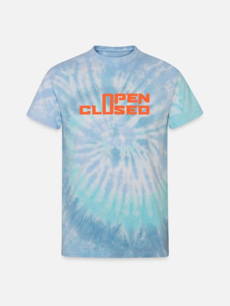 OPEN CLOSED - Unisex Tie Dye T-Shirt - blue lagoon