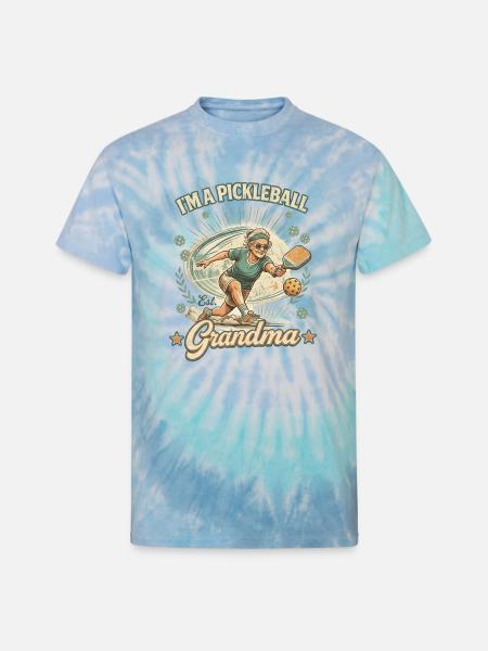 Pickleball Grandma Shirt - Unisex Tie Dye T-Shirt - blue lagoon