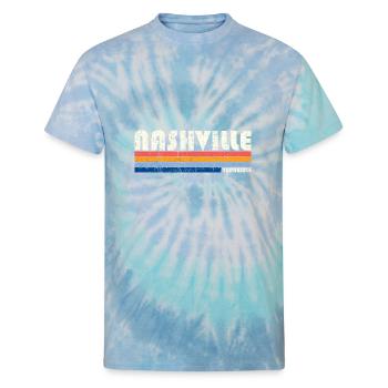 Vintage 70S 80S Style Nashville Tn - Unisex Tie Dye T-Shirt - blue lagoon - Front