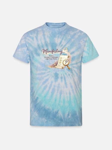 Manifesting Magic Checklist - Unisex Tie Dye T-Shirt - blue lagoon