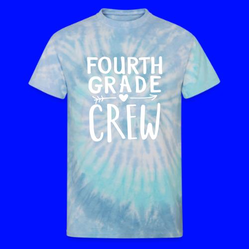 Fourth Grade Crew Heart Teacher T-Shirt - Unisex Tie Dye T-Shirt
