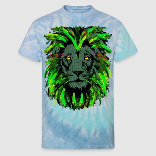 Green Lion Head Portrait Drawing - Green Lion - Unisex Tie Dye T-Shirt