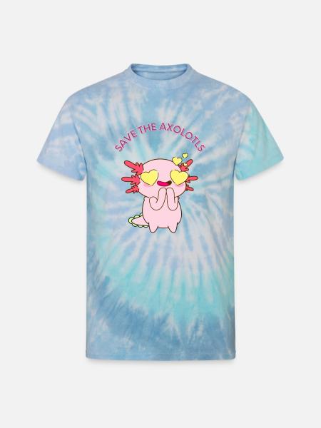 save the axolotls Active - Unisex Tie Dye T-Shirt - blue lagoon