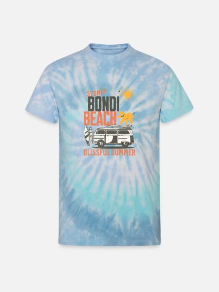 Sydney Bondi Beach Surfer - Unisex Tie Dye T-Shirt - blue lagoon