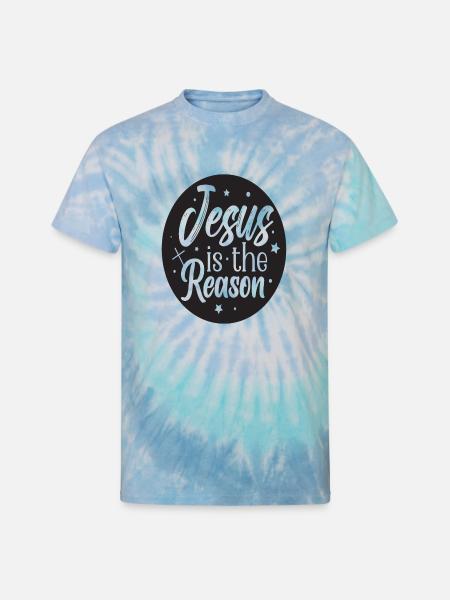 Jesus is the Reason - Unisex Tie Dye T-Shirt - blue lagoon