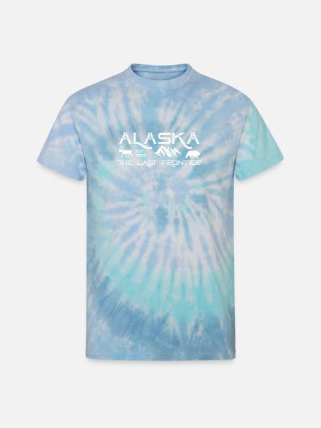 Rustic Alaska The Last Frontier Alaskan Outdoors - Unisex Tie Dye T-Shirt - blue lagoon